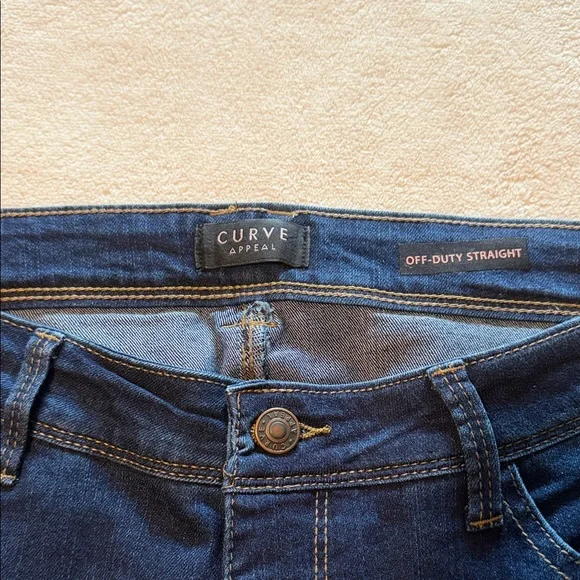 Women's Straight Leg Jeans - Dark Blue - Picture 2 of 11